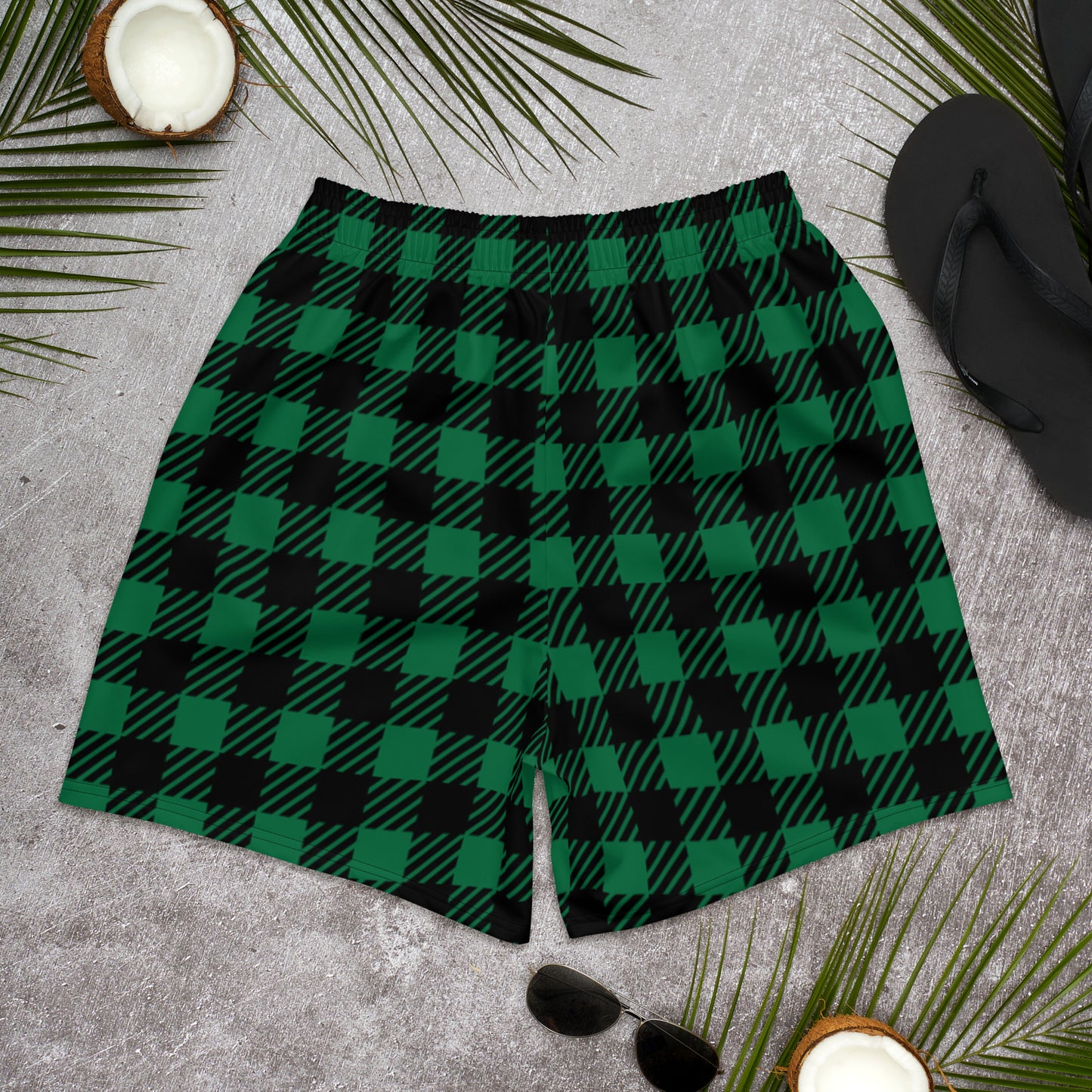 Green Plaid Athletic Revival Shorts