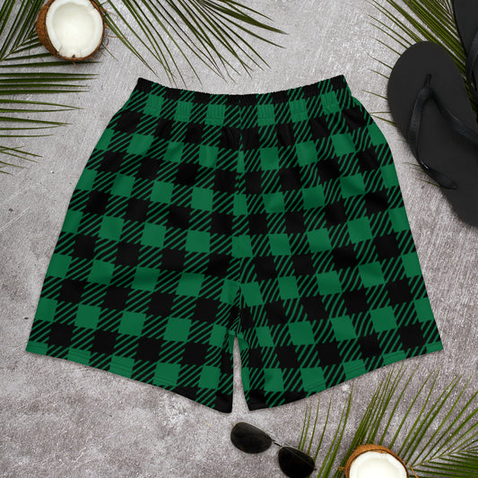Green Plaid Athletic Revival Shorts